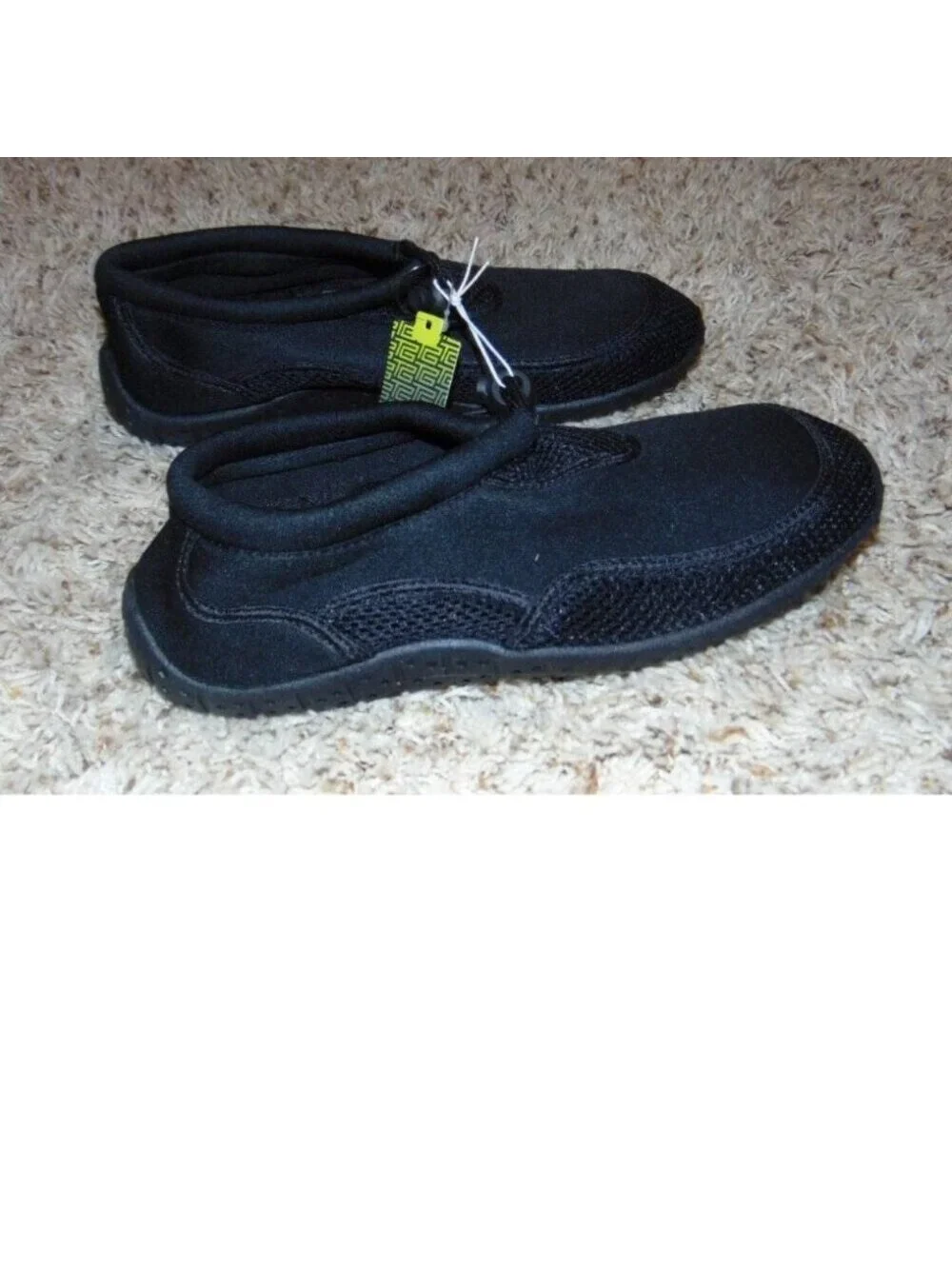 Tek Gear Water Shoes 8/9 Mens Black Quick Dry EVA Closed Toe Toggle Closure